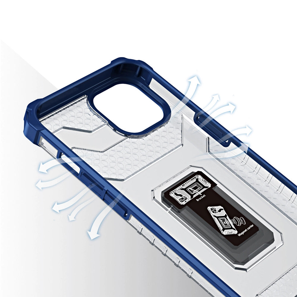 Crystal Ring Case Kickstand Tough Rugged Cover for iPhone 13 mini blue_3