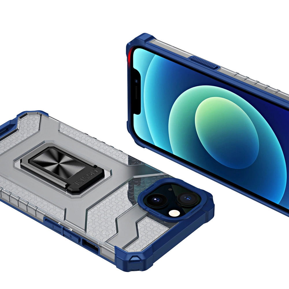 Crystal Ring Case Kickstand Tough Rugged Cover for iPhone 13 mini blue_4