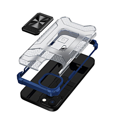 Crystal Ring Case Kickstand Tough Rugged Cover for iPhone 13 mini blue_5