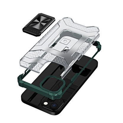 Crystal Ring Case Kickstand Tough Rugged Cover for iPhone 13 green_1