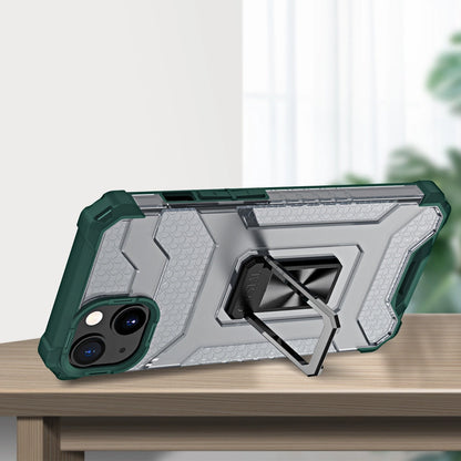 Crystal Ring Case Kickstand Tough Rugged Cover for iPhone 13 green_2
