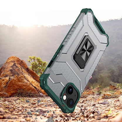 Crystal Ring Case Kickstand Tough Rugged Cover for iPhone 13 green_3