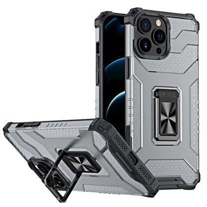 Crystal Ring Case Kickstand Tough Rugged Cover for iPhone 13 Pro Max black_0