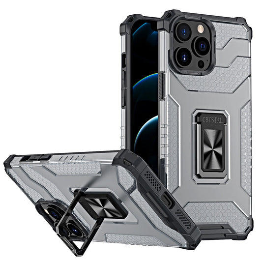 Crystal Ring Case Kickstand Tough Rugged Cover for iPhone 13 Pro Max black_0