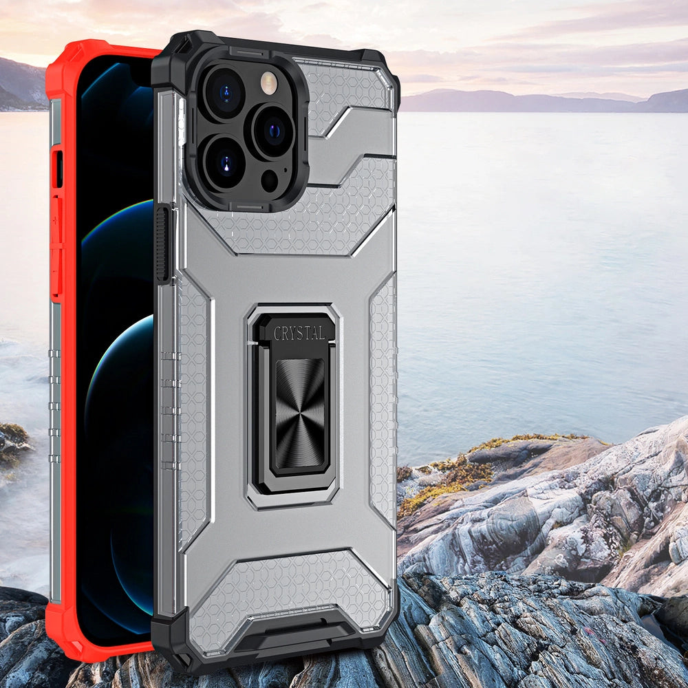 Crystal Ring Case Kickstand Tough Rugged Cover for iPhone 13 Pro Max black_7