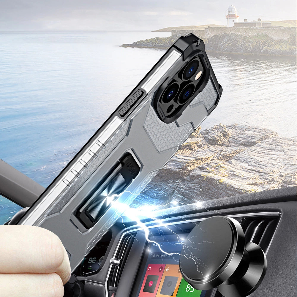 Crystal Ring Case Kickstand Tough Rugged Cover for iPhone 13 Pro Max black_2