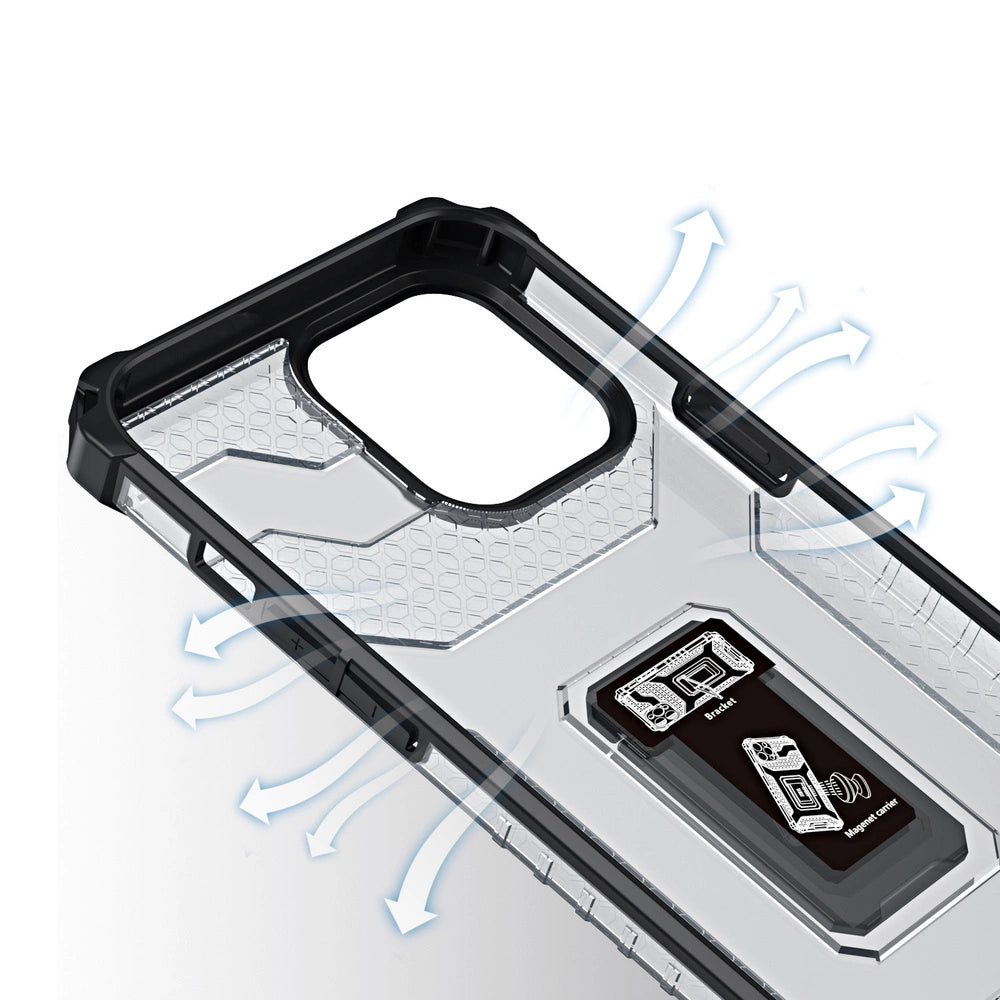 Crystal Ring Case Kickstand Tough Rugged Cover for iPhone 13 Pro Max black_3