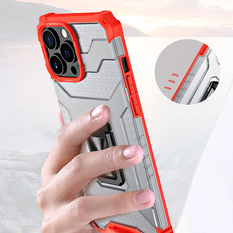 Crystal Ring Case Kickstand Tough Rugged Cover for iPhone 13 Pro Max black_8