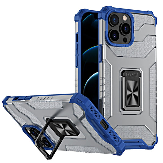 Crystal Ring Case Kickstand Tough Rugged Cover for iPhone 13 Pro Max blue_0