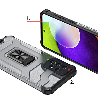 Crystal Ring Case Kickstand Tough Rugged Cover for Samsung Galaxy A72 4G black_2