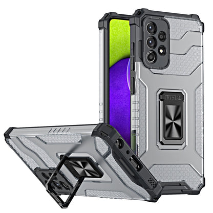 Crystal Ring Case Kickstand Tough Rugged Cover for Samsung Galaxy A72 4G black_0