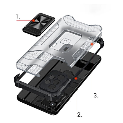 Crystal Ring Case Kickstand Tough Rugged Cover for Samsung Galaxy A72 4G red_5