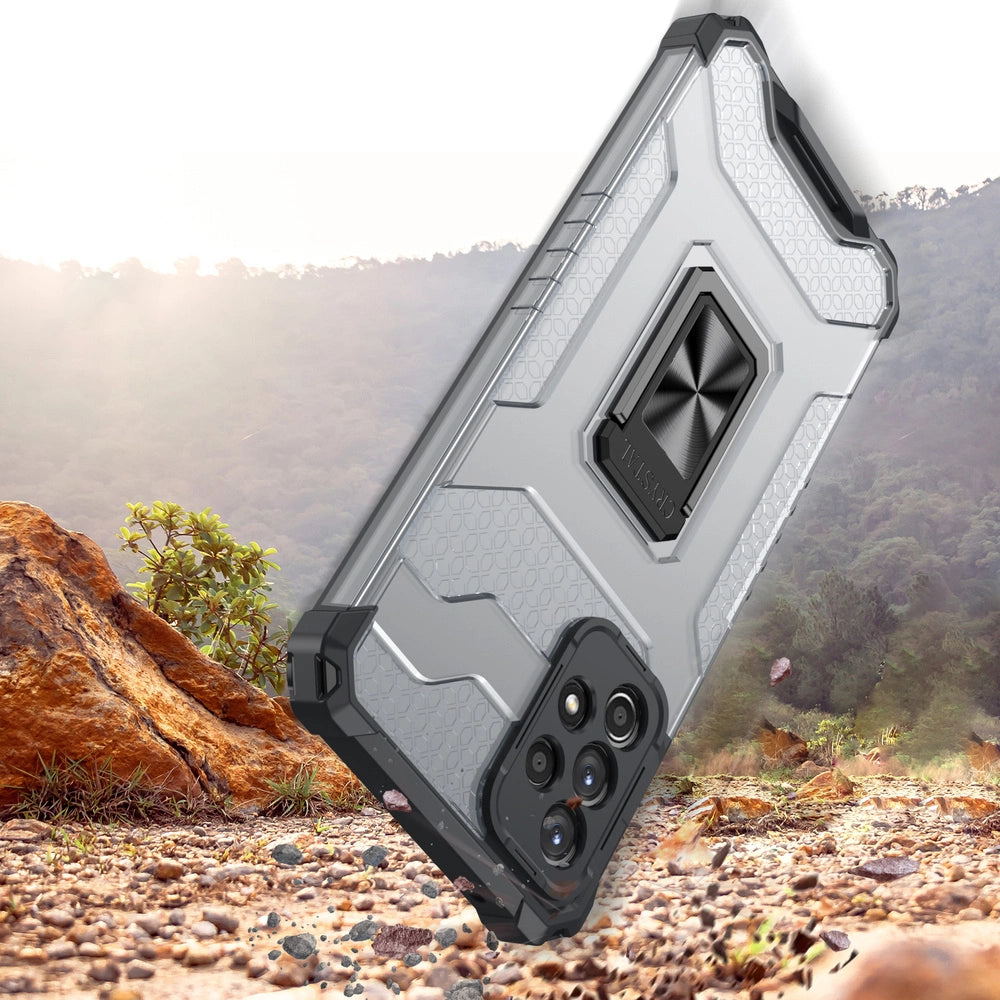 Crystal Ring Case Kickstand Tough Rugged Cover for Samsung Galaxy A72 4G red_2