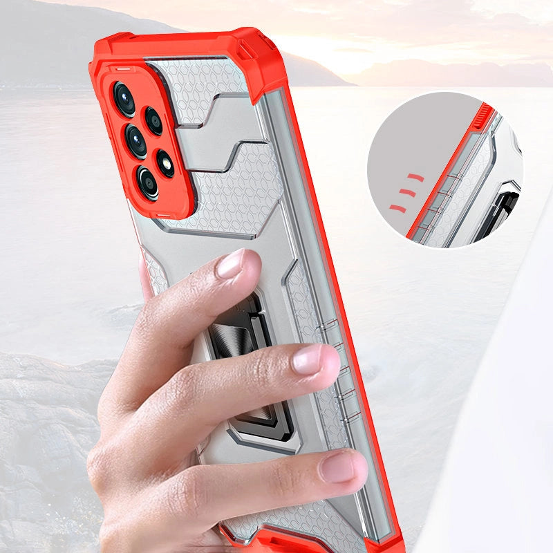 Crystal Ring Case Kickstand Tough Rugged Cover for Samsung Galaxy A72 4G red_8