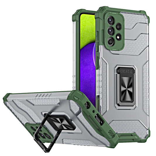 Crystal Ring Case Kickstand Tough Rugged Cover for Samsung Galaxy A72 4G green_0