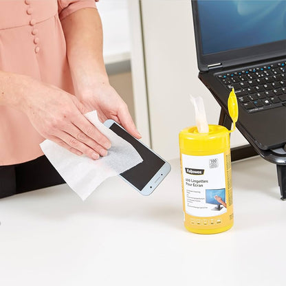 Toalhitas Fellowes para Limpeza de Ecrãs 100 Unidades