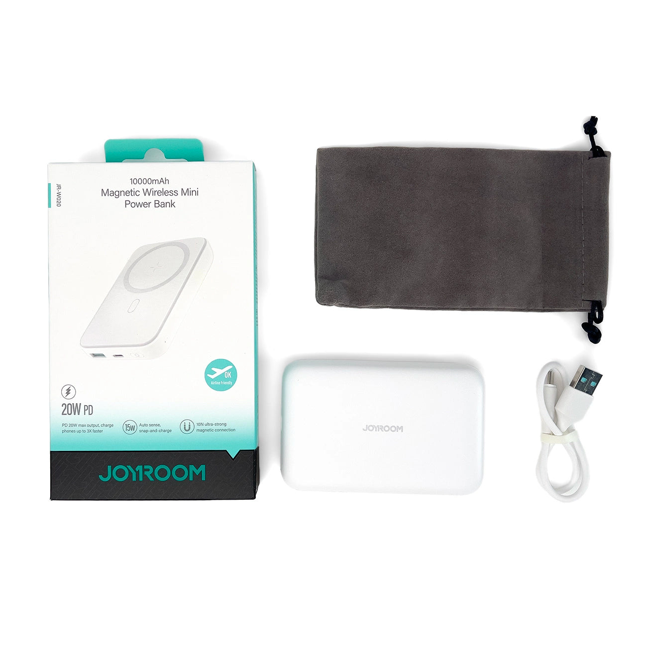 Powerbank Joyroom JR-W020 20W 10000mAh MagSafe + USB-A - USB-C cable 0.25m - white_9