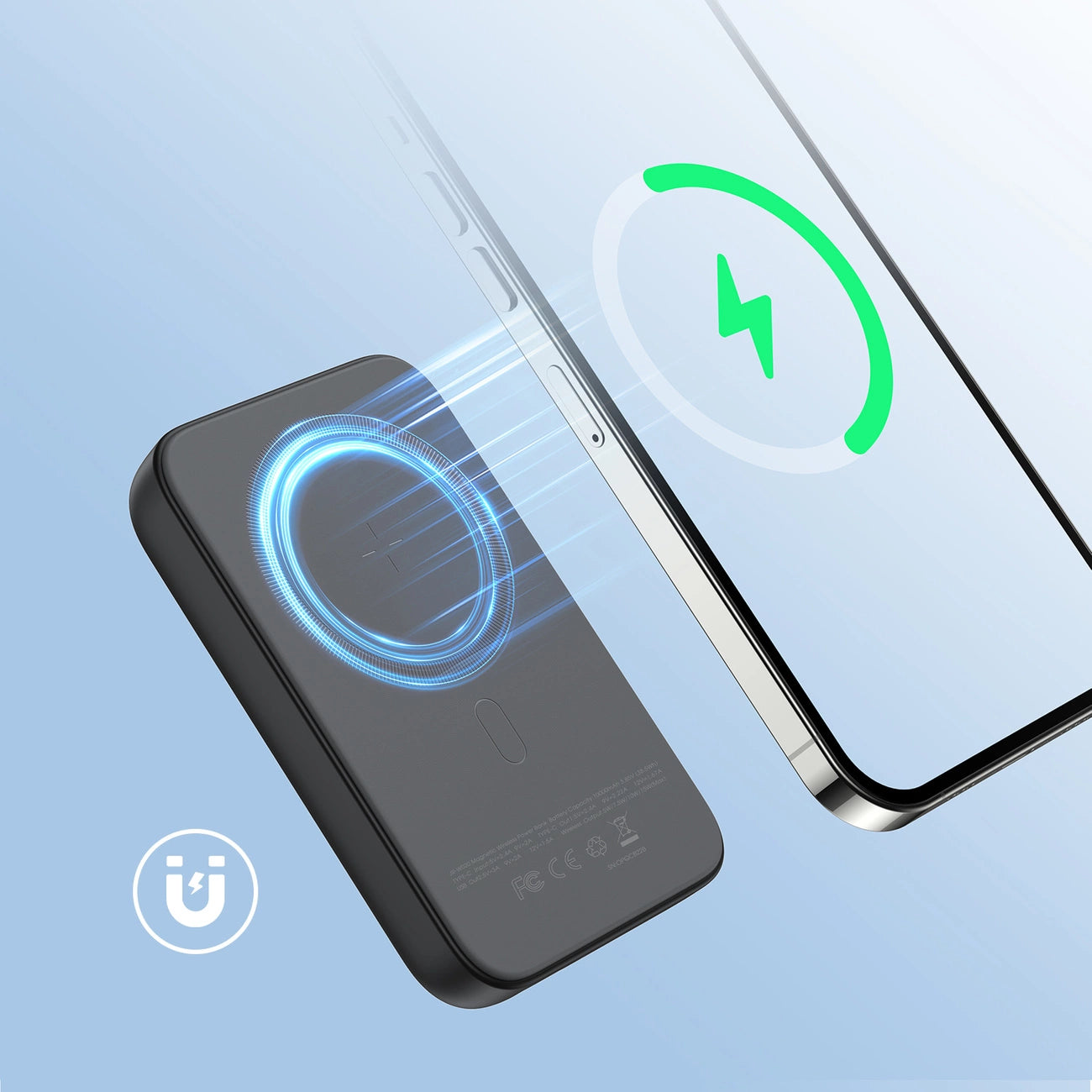 Powerbank Joyroom JR-W020 20W 10000mAh MagSafe + USB-A - USB-C cable 0.30m - black_2