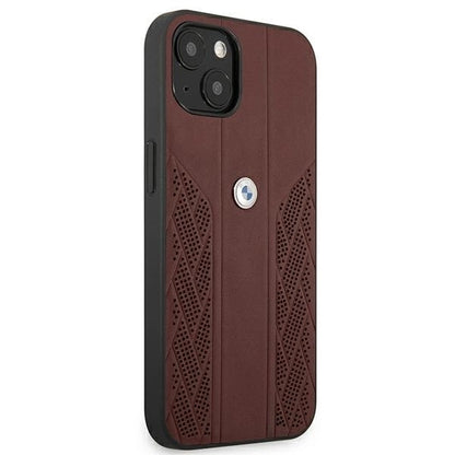 Etui BMW BMHCP13MRSPPR iPhone 13 6,1" czerwony/red hardcase Leather Curve Perforate_2