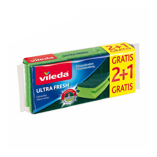 EsfregÃ£o salva unhas verde 2+1 ultrafresh 162297 vileda_0