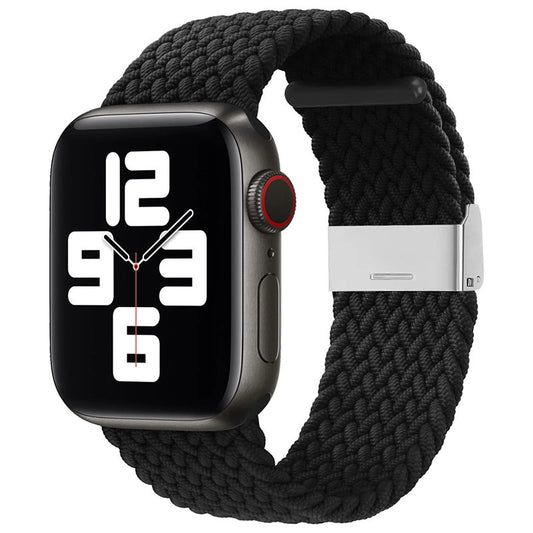 Braided Fabric Strap Bracelet Strap Fabric Band for Apple Watch 38 / 40 / 41 mm - Black_0