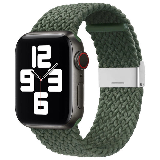 Strap Fabric Band for Watch 9 / 8 / 7 / 6 / SE / 5 / 4 / 3 / 2 (41mm / 40mm / 38mm) Braided Fabric Strap Watch Bracelet Green_0