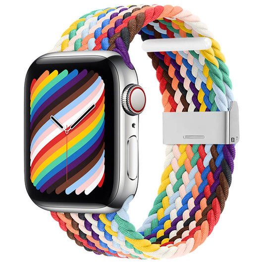 Braided Fabric Strap Bracelet Strap Fabric Band for Apple Watch 42 / 44 / 45 / 49 mm - Multicolor_0
