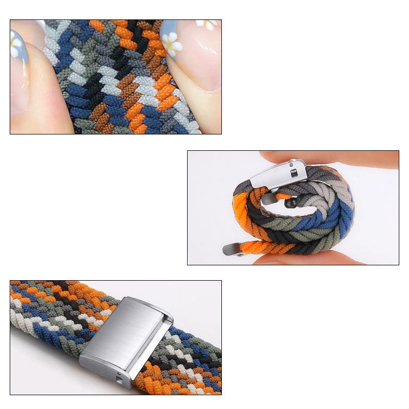 Braided Fabric Strap Bracelet Strap Fabric Band for Apple Watch 42 / 44 / 45 / 49 mm - Multicolor_3