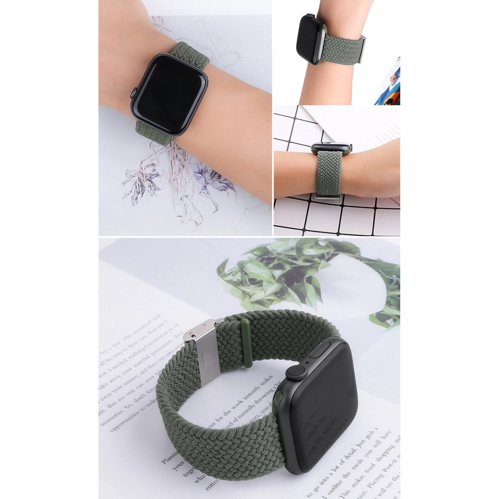 Braided Fabric Strap Bracelet Strap Fabric Band for Apple Watch 42 / 44 / 45 / 49 mm - Multicolor_4