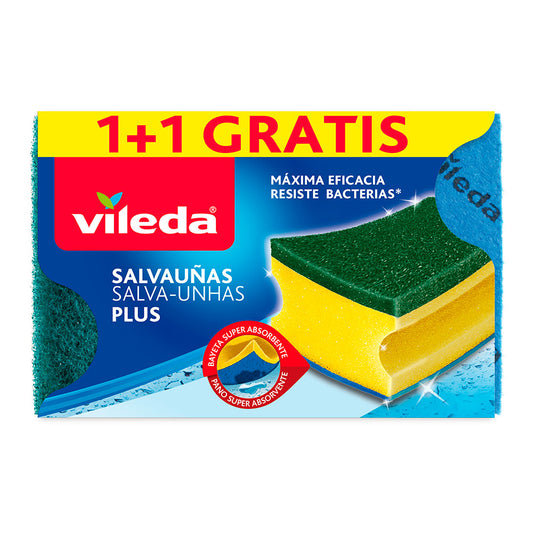 EsfregÃ£o salva unhas plus anti bacterias 1+1 162590 vileda_0