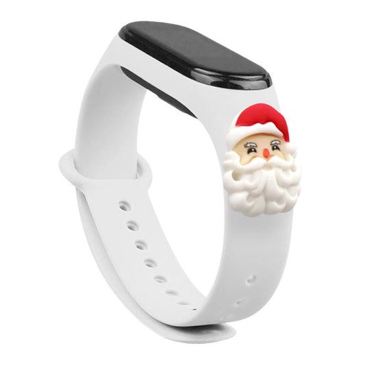 Strap Xmas Wristband for Xiaomi Mi Band 4 / Mi Band 3 Christmas Silicone Strap Bracelet White (Santa Claus)_0