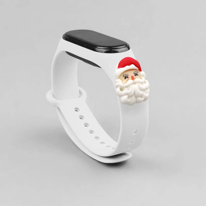 Strap Xmas Wristband for Xiaomi Mi Band 4 / Mi Band 3 Christmas Silicone Strap Bracelet White (Santa Claus)_1