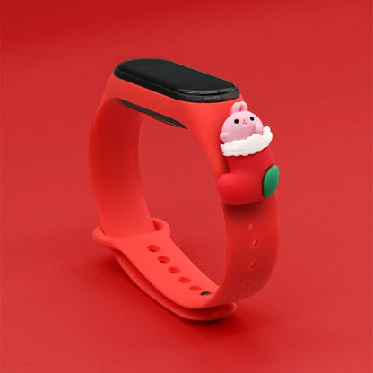 Strap Xmas Wristband for Xiaomi Mi Band 4 / Mi Band 3 Christmas Silicone Strap Bracelet Red (Santa 1)_1