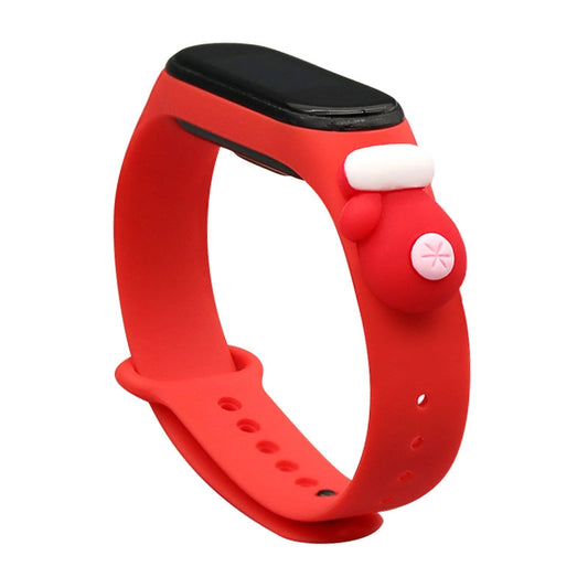 Strap Xmas Wristband for Xiaomi Mi Band 4 / Mi Band 3 Christmas Silicone Strap Bracelet Red (Glove)_0