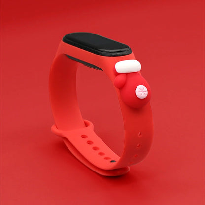 Strap Xmas Wristband for Xiaomi Mi Band 4 / Mi Band 3 Christmas Silicone Strap Bracelet Red (Glove)_1