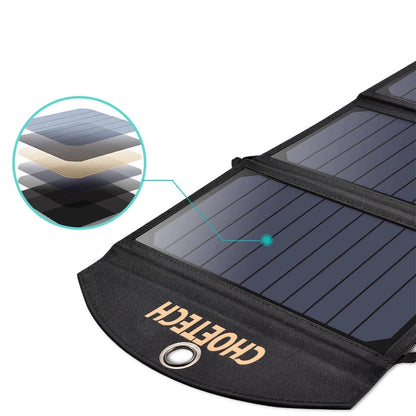 Choetech SC001 solar foldable charger 19W 2x USB-A - black_3