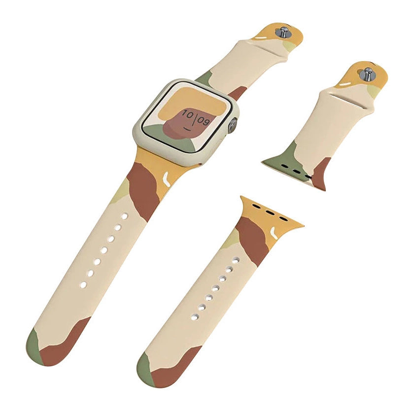 Strap Moro Band for Apple Watch Ultra / 9 / 8 / 7 / 6 / SE / 5 / 4 / 3 / 2 (49mm / 45mm / 44mm / 42mm) Silicone Strap Watch Bracelet Pattern 1_1