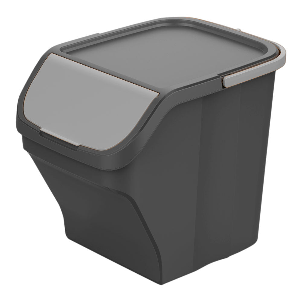 Balde stack n sort, 30 x 40 x 34 cm cinza 25l com tampa cinza_0