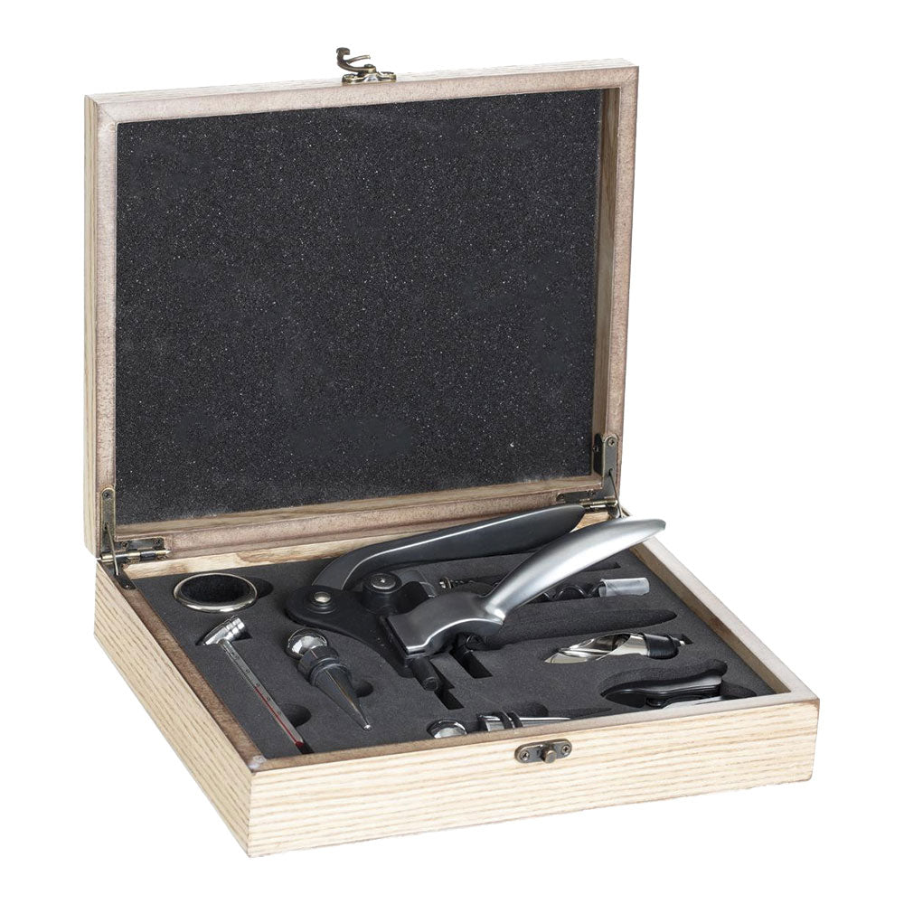 Box de madeira sommelier 9 peÃ§as_0