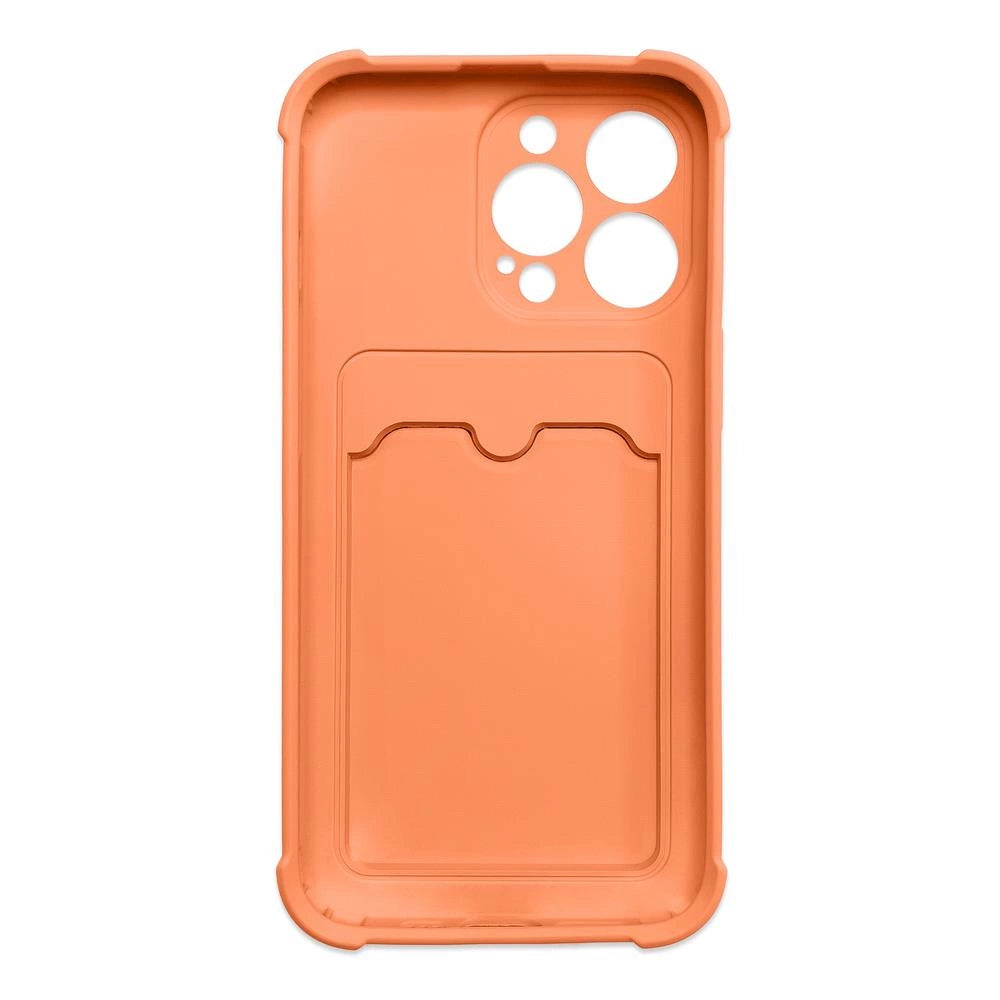 Card Armor Case Pouch Cover for iPhone 11 Pro Max Card Wallet Silicone Air Bag Armor Cover Orange_1