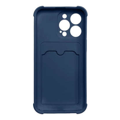 Card Armor Case Pouch Cover for iPhone 12 Pro Card Wallet Silicone Air Bag Armor Case Navy Blue_1