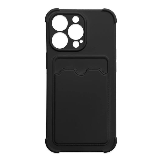 Card Armor Case Pouch Cover for iPhone 13 Mini Card Wallet Silicone Air Bag Armor Black_0