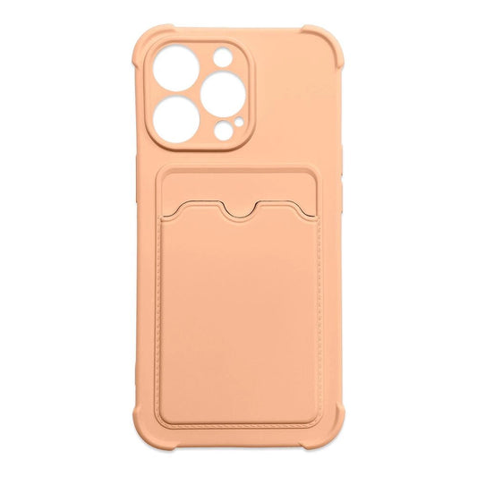 Card Armor Case Pouch Cover for iPhone 13 Mini Card Wallet Silicone Air Bag Armor Pink_0