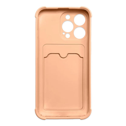 Card Armor Case Pouch Cover for iPhone 13 Mini Card Wallet Silicone Air Bag Armor Pink_1