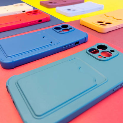 Card Armor Case Pouch Cover for Xiaomi Redmi Note 10 / Redmi Note 10S Card Wallet Silicone Armor Cover Air Bag Red_3