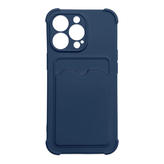 Card Armor Case Pouch Cover For Samsung Galaxy A22 4G Card Wallet Silicone Armor Cover Air Bag Navy Blue_0