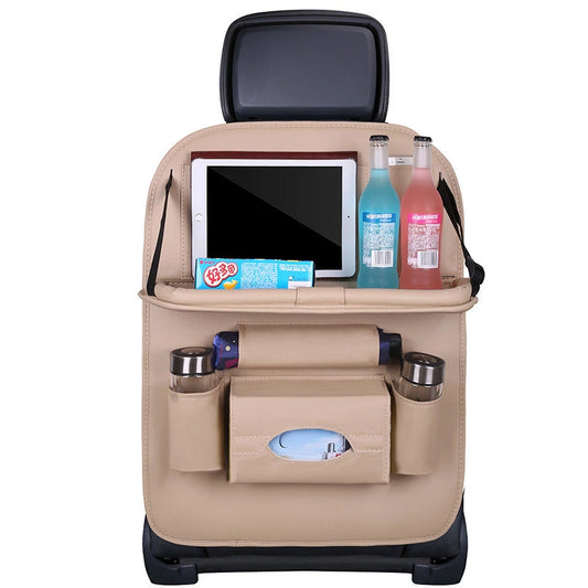 Car organizer for the seat foldable shelf mini car table beige_0