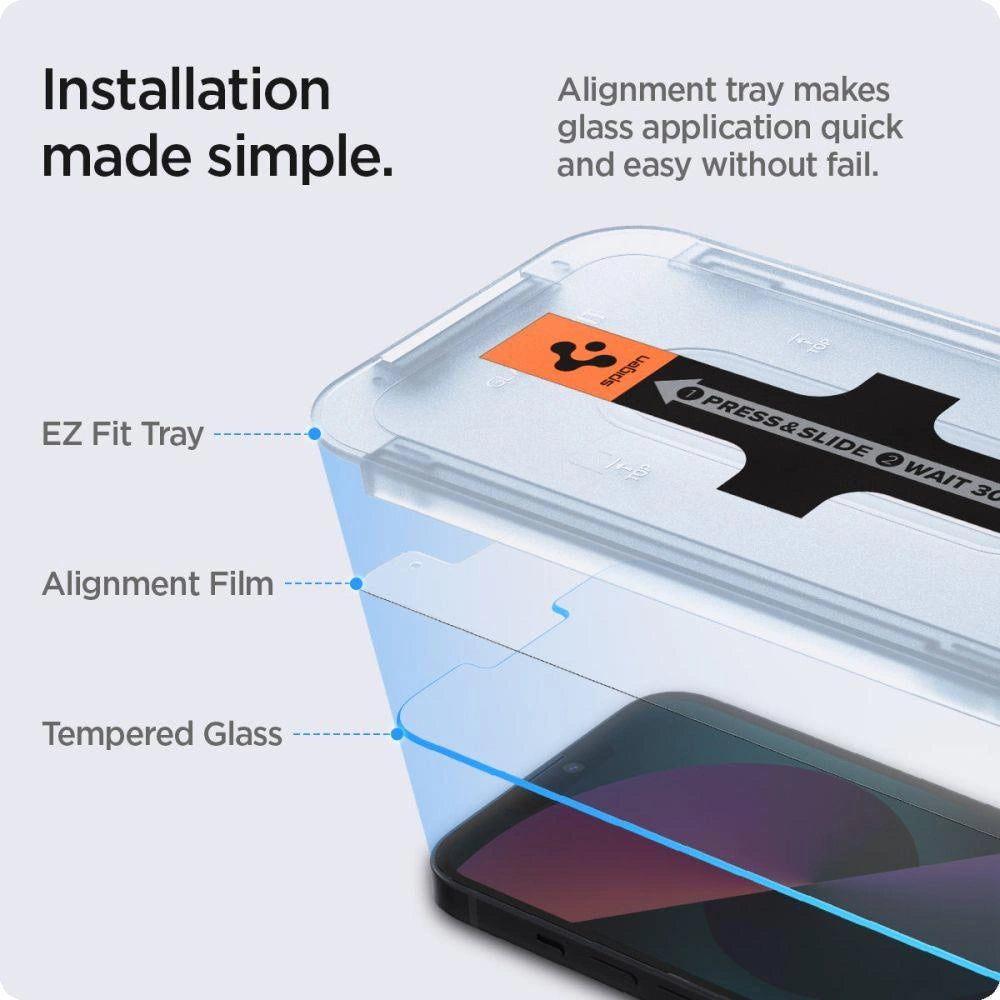 Spigen Glas.tR EZ Fit Tempered Glass for iPhone 13 / 13 Pro / 14 - 2 pcs._7