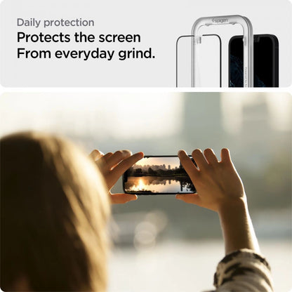 Spigen ALM Glass FC Tempered Glass for iPhone 13 / 13 Pro / 14 - Black_6