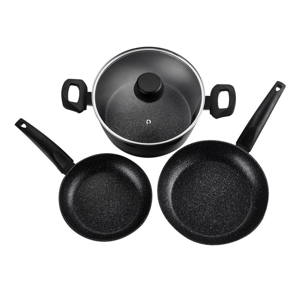 Kit 2 frigideiras + 1 panela vivant preta alumÃ­nio 3004 fagor_0
